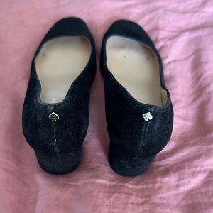 kate spade Black Suede Low Heel Pumps
